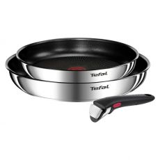 Tefal L897S374 3-Piece Frying Pan Set – G6 Ingenio Emotion, Induction-Compatible, Stainless Steel, image 