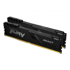 Memory Kingston FURY Beast Black 32GB(2x16GB) DDR4 3200MHz KF432C16BBK2/32, image 