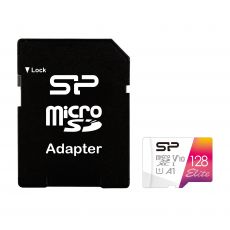 Memory card Silicon Power Elite Colorful 128GB, microSDXC, Class 10, SD Adapter, image 