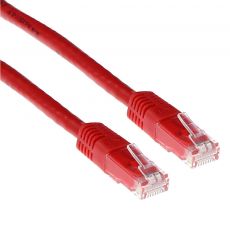 Red 1 meter U/UTP CAT6 patch cable with RJ45 connectors, image 