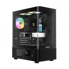 Gamdias Case ATX - ATLAS E2 - 3 x 120 mm A-RGB, Digital Display, Curved Glass, image 