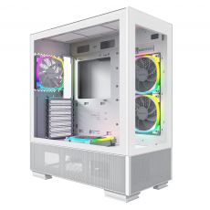 Montech SKY TWO, Mid-tower Case, TG, 4x120mm ARGB Fans, White, image 