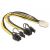 Delock PCI Express power cable 6 pin female > 2 x 8 pin male 30 cm, image , 2 image