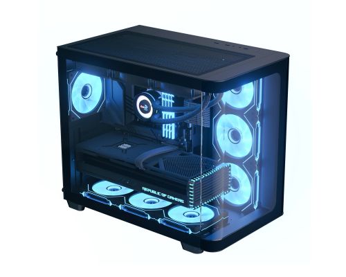 AeroCool Case ATX - P500C-G-BK-v1 - 4 x 120 mm Infinity Mirror A-RGB, image , 2 image