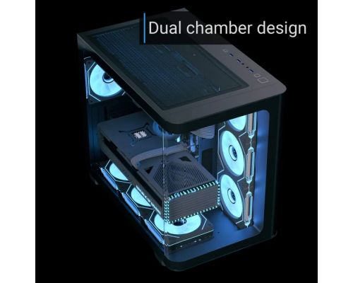 AeroCool Case ATX - P500C-G-BK-v1 - 4 x 120 mm Infinity Mirror A-RGB, image , 5 image