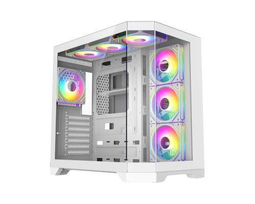 Gamemax Case ATX - HYPE-A White - 4 x 120 mm Addressable RGB fans, image , 2 image