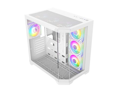 Gamemax Case ATX - HYPE-A White - 4 x 120 mm Addressable RGB fans, image , 3 image