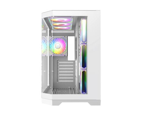 Gamemax Case ATX - HYPE-A White - 4 x 120 mm Addressable RGB fans, image , 4 image