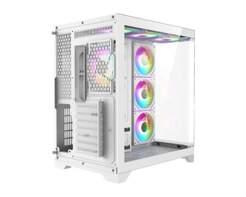 Gamemax Case ATX - HYPE-A White - 4 x 120 mm Addressable RGB fans, image , 5 image