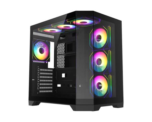 Gamemax Case ATX - HYPE-A Black - 4 x 120 mm Addressable RGB fans, image _ab__is.image_number.default