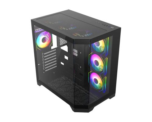 Gamemax Case ATX - HYPE-A Black - 4 x 120 mm Addressable RGB fans, image _ab__is.image_number.default