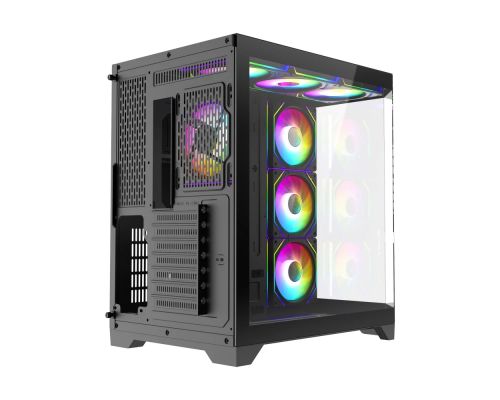 Gamemax Case ATX - HYPE-A Black - 4 x 120 mm Addressable RGB fans, image _ab__is.image_number.default