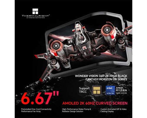 Thermalright Water Cooling WONDER VISION 360 UB ARGB Black - 6.67 inch Curve OLED Display, image _ab__is.image_number.default