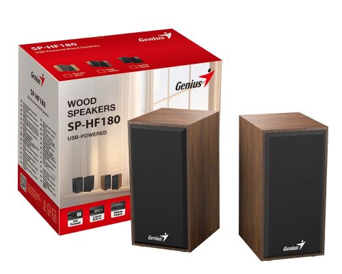Genius Speakers 2.0 - SP-HF180 - 6W, USB, Wood, image , 5 image