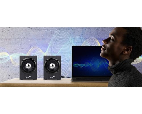 Genius Speakers 2.0 - SP-HF385BT - 4W RMS, Bluetooth 5.0, Wood, image _ab__is.image_number.default