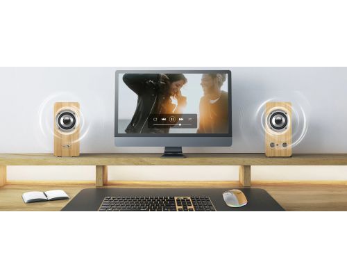 Genius Speakers 2.0 - SP-HF400 - 10W RMS, Pine Wood, image _ab__is.image_number.default