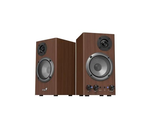 Genius Speakers 2.0 - SP-HF500B - 16W RMS, 3D Surround, Wood, image 
