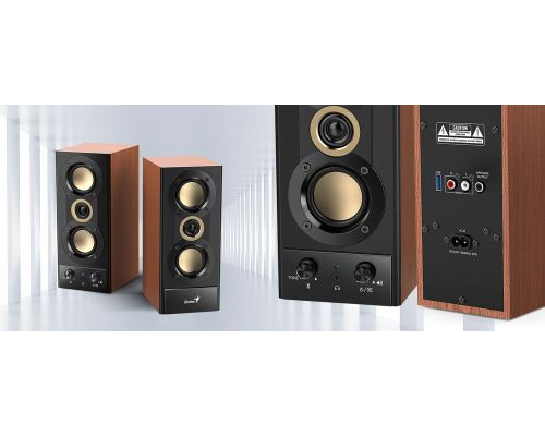 Genius Speakers 2.0 - SP-HF800BT - 20W RMS, Bluetooth 5.3, Wood, image _ab__is.image_number.default