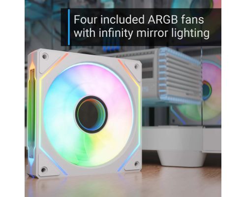 AeroCool Case ATX - P500C-G-WT-v1 - 4 x 120 mm Infinity Mirror A-RGB, image _ab__is.image_number.default