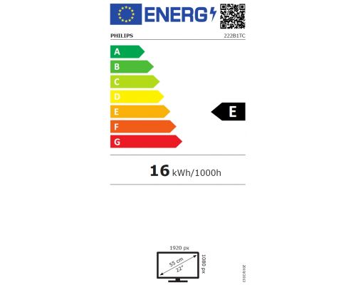 Philips 222B1TC/00, 21.5" Touch (anti-glare), IPS, WLED, 1920x1080@75Hz, 4ms GTG, 250cd m/2, 1000:1, DCR 50M:1, Adaptive Sync, FlickerFree, Low Blue Mode, 2Wx2, Tilt, Height Adjust, D-SUB, HDMI, DP, USB hub, image , 8 image