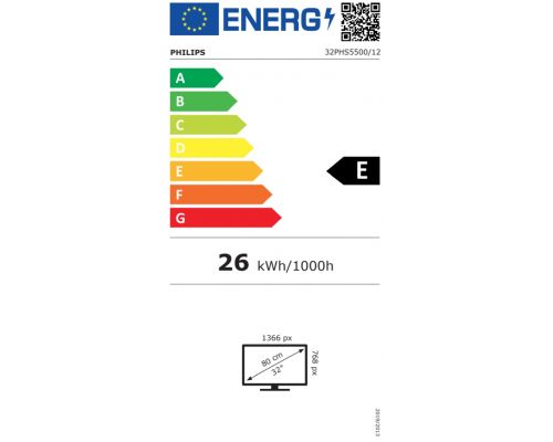 Philips 32PHS5500/12, 32'' 2K HD LED, 1280x720p, DVB-T/T2/T2-HD/C/S/S2, 60Hz, Pixel Plus HD, Dolby Audio, 2*HDMI, 1*USB, HDR 10, HLG, RMS 12W, image _ab__is.image_number.default