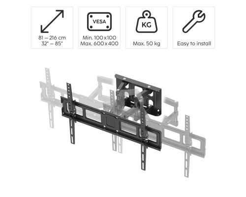 Hama TV Wall Bracket, Swivel, Tilt, Pull-out, 216 cm (85”), up to 50 kg, image _ab__is.image_number.default
