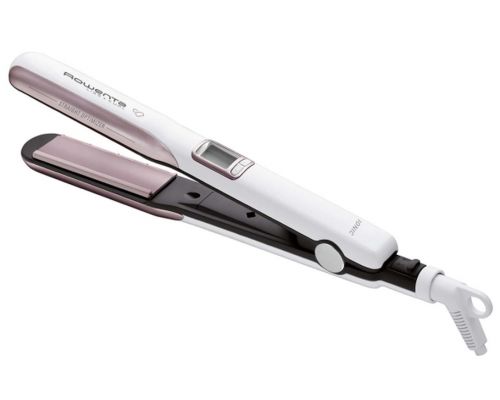 Rowenta SF7660F0 Liss & Curls Premium Care, cashemere keratin coating, ionic function, liss optimizer (silicon strip), LCD screen, 2 settings (130-200C), fast heat up (30'), auto-off (60"), lock system, floating plates, image 