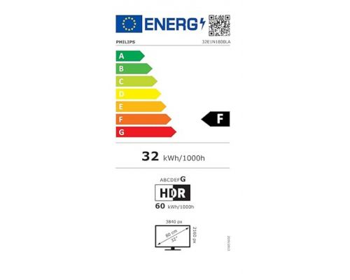 Philips 32E1N1800LA, 31.5" VA WLED, 3840x2160@60Hz, 4ms GtG, 300cd m/2, 3500:1, Mega Infinity DCR, Adaptive Sync, FlickerFree, Blue Light tech. Soft., 2Wx2, Tilt, 2xHDMI, DP, image _ab__is.image_number.default