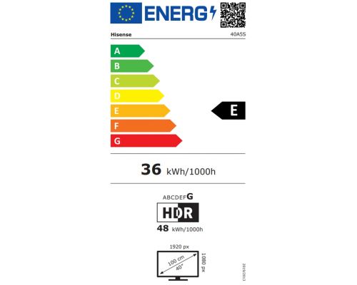 Hisense 40" A5S, Full HD 1920x1080, QLED, Quantum Dot, HDR, HLG, DTS HD, Light Sensor, Dolby Audio, Smart TV, WiFi, WiFi Direct, 2xHDMI, 2xUSB, LAN, CI+, DVB-T2/C/S2, Black, image , 6 image