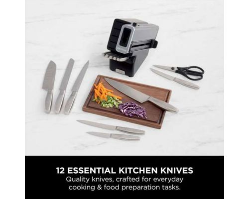 NINJA StaySharp K62014EUUK Stainless Steel Kitchen Knife Set (14-Piece), Built-in Sharpener, Graphite Block, image _ab__is.image_number.default