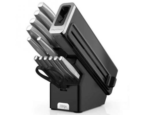 NINJA StaySharp K62014EUUK Stainless Steel Kitchen Knife Set (14-Piece), Built-in Sharpener, Graphite Block, image 