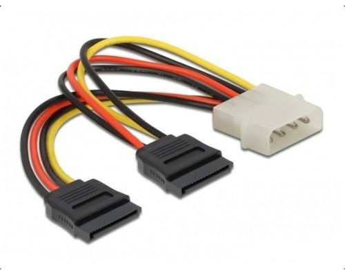 Cable DeLock Power Molex 4 Pin male to 2 x SATA 15 Pin 16 cm, image 
