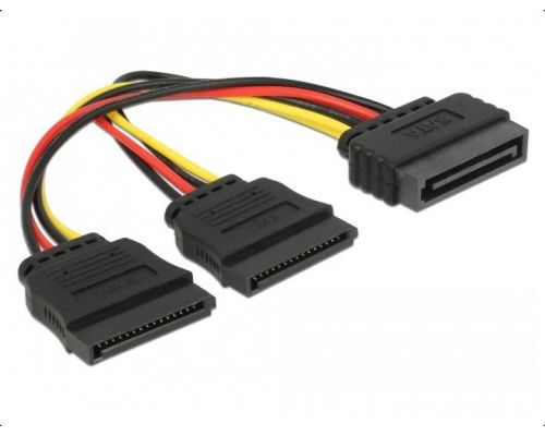 Cable DeLock Power SATA 15 pin to 2 x SATA HDD, 15 cm, image 