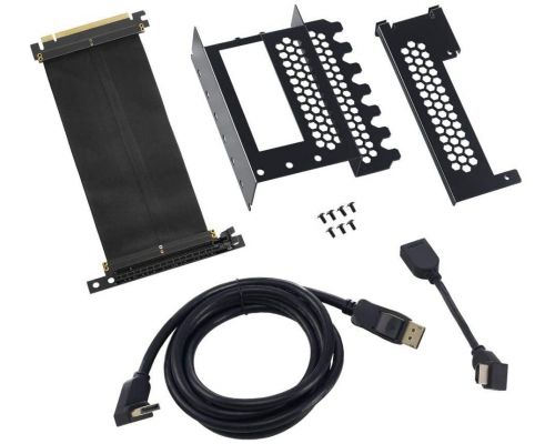 CableMod CM-VPB-2DK-R – Universal Vertical GPU Bracket with 200mm Flat Line Pci-E X16 Riser Cable Kit + 1x DisplayPort, 1x HDMI, image 