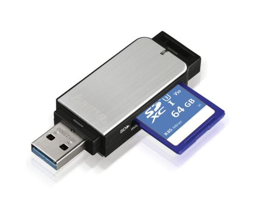 Hama USB 3.0 Card Reader, SD/microSD, silver, image _ab__is.image_number.default
