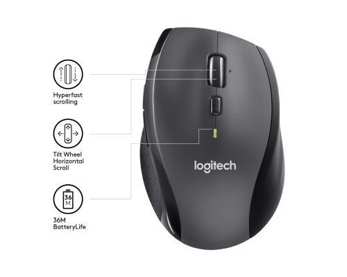 Wireless optical mouse LOGITECH M705 Marathon, USB, Black, image , 4 image