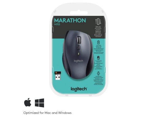 Wireless optical mouse LOGITECH M705 Marathon, USB, Black, image , 2 image