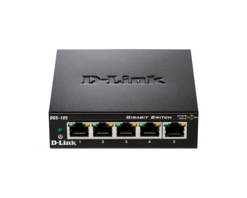Switch D-Link DGS-105/E, 5 porturi, 10/100/1000, Gigabit, caroserie metalica, image 