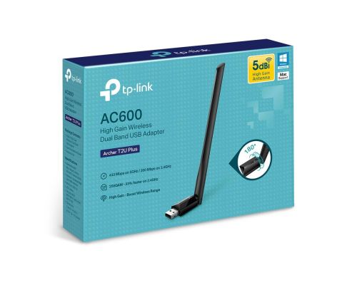 Wireless Adapter TP-LINK Archer T2U PLUS, AC600, Dual band, USB, externel antenna 5 dBi, image , 6 image