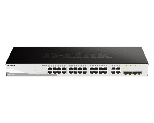 D-Link DGS-1210-28, 28-ports 10/100/1000 Gigabit Smart Switch including 4 x 1000Base-T /SFP ports, managed, Rack-Mount, image 