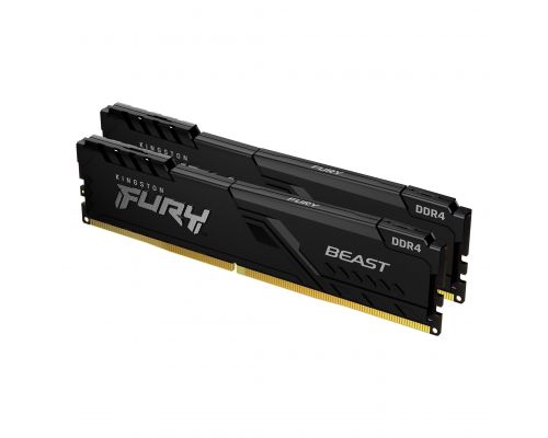 Memory Kingston FURY Beast Black 16GB(2x8GB) DDR4 PC4-25600 3200MHz CL16 KF432C16BBK2/16, image 