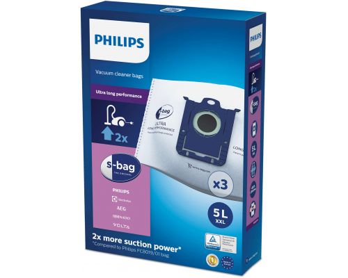 Saci de praf de unica folosinta s-bag Ultra Long Performance Philips FC8027/01, 3 bucati, image 