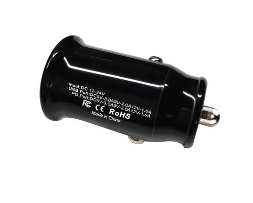 Makki Fast Charger Car - Type-C + USB QC3.0  20W - MAKKI-CC20W02-BK, image , 7 image