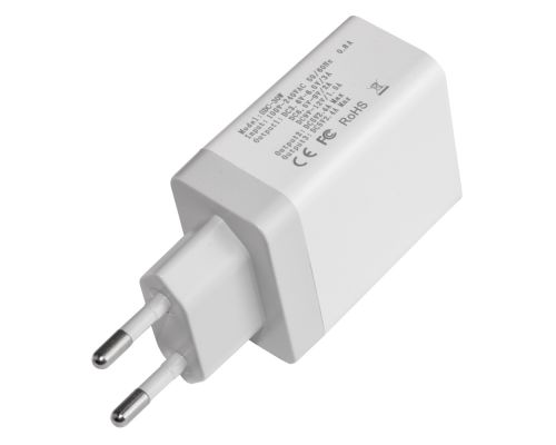 Makki Fast Charger - QC3.0+2xUSB 30W White - MAKKI-QC30W3, image , 2 image