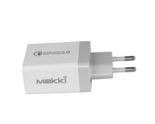 Makki Fast Charger - QC3.0+2xUSB 30W White - MAKKI-QC30W3, image , 6 image