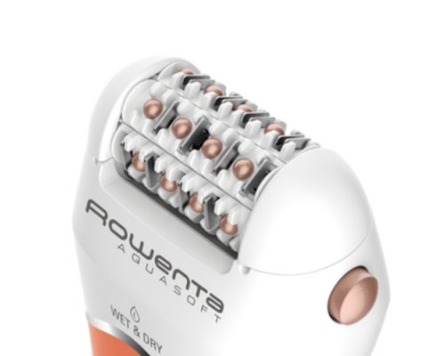 Rowenta EP4920F0, Wet & Dry Aquasoft, 3 in 1 epilator/ shaver/ trimmer, advanced epilation technology, 24 hygenic stainless steel tweezers & 0.8mm tweezers opening, hair guiding system, 31mm head, soft touch body, removable head, cordless use, 40min auto, image _ab__is.image_number.default