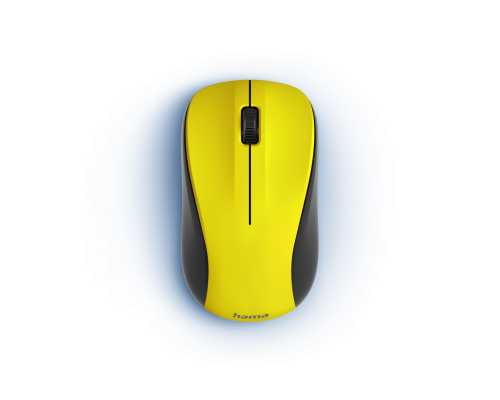 Hama "MW-300 V2" Optical 3-Button Wireless Mouse, Quiet, USB Receiver, yellow, image , 2 image