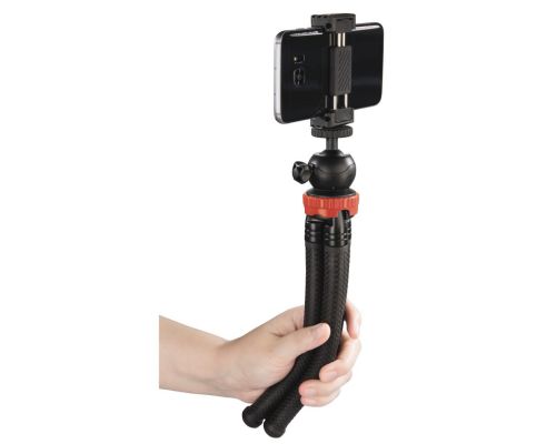 Hama "FlexPro" Tripod for Smartphone, GoPro and Photo Cameras, 27 cm, red, image , 5 image