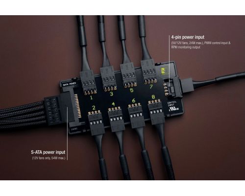 Noctua Fan Hub - 8 port PWM with SATA Power 5V/12V - NA-FH1, image , 4 image