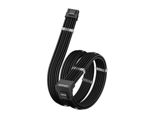 1stPlayer Custom Sleeved Modding Cable Black - PCIe 5.0 12VHPWR M/M - FM2-B-BK, image , 4 image